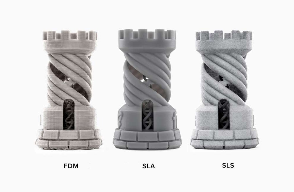 کیفیت پرینت FDM، SLA و SLS